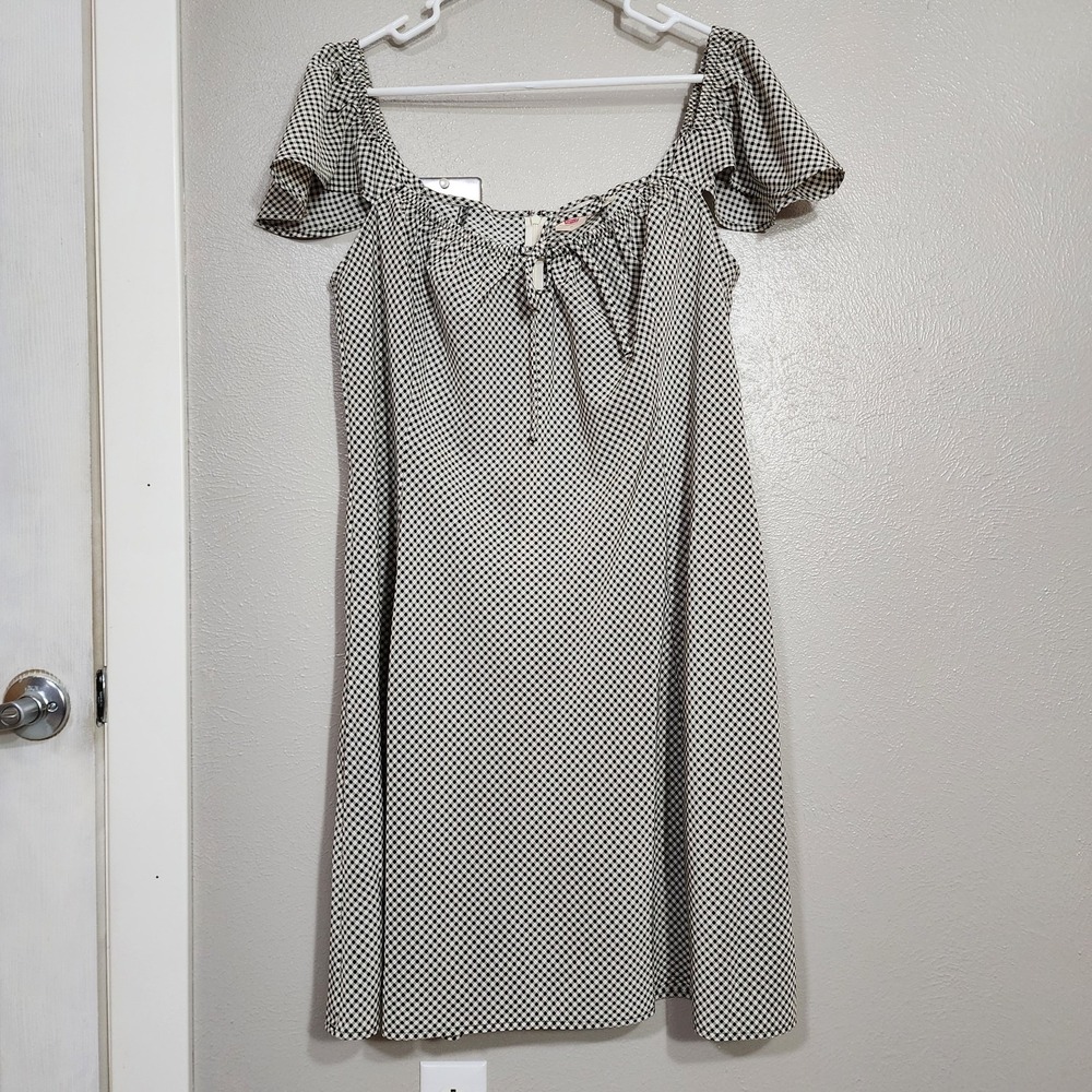 Levi's Women's Checkered Misha Ruffle Sleeve Dress Size 14 Princess Seams